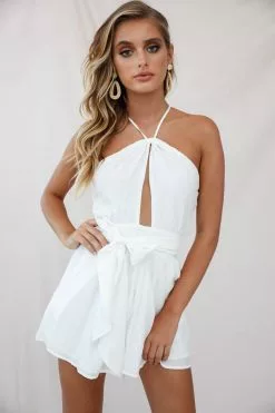 Selfie Leslie Belle Fit And Flare Romper White