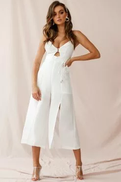 Selfie Leslie Charlie Structured Wide Leg Jumpsuit White