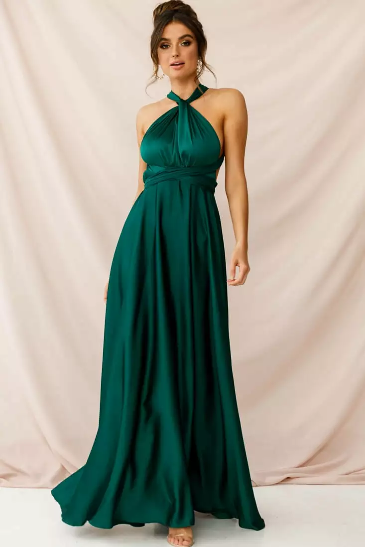 Selfie Leslie Ariana Multiway Maxi Dress Green Jade - Image 6