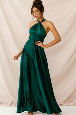 Selfie Leslie Ariana Multiway Maxi Dress Green Jade