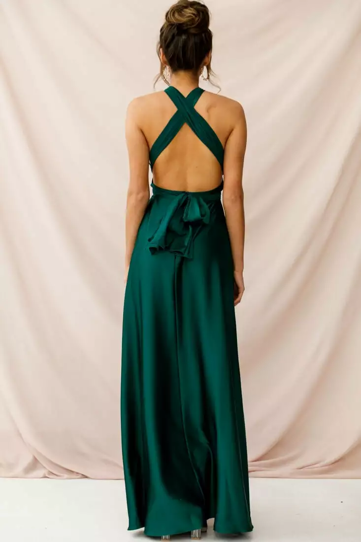 Selfie Leslie Ariana Multiway Maxi Dress Green Jade - Image 4