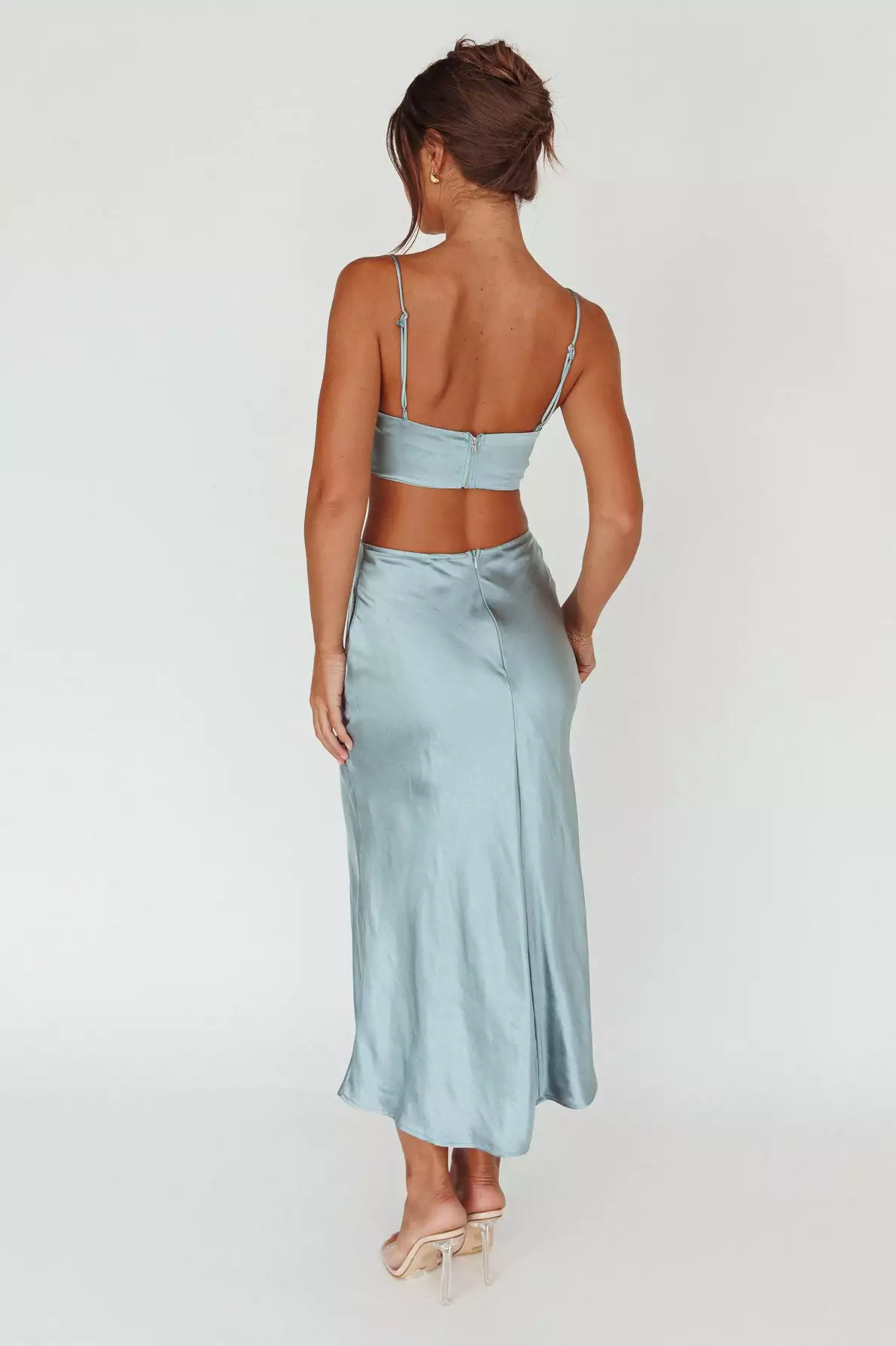 Saints + Secrets Well Versed Split Midi Skirt Sage - Image 2