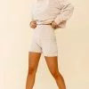May Flowers Elasticated Chunky Knit Shorts Beige