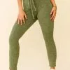 My Girl Fuzzy Knit Jogger Pants Sage