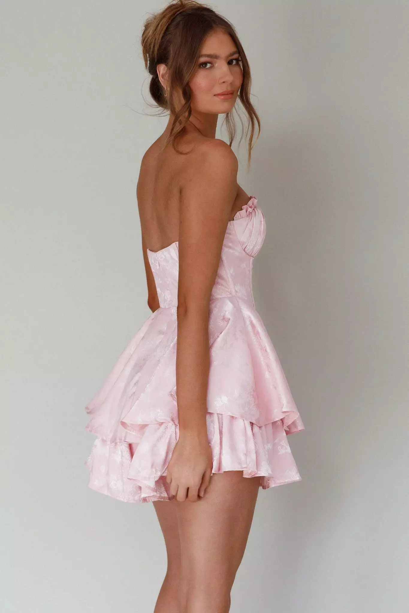 Angel Biba Paris Muse Gathered Bust Romper Pink - Image 2