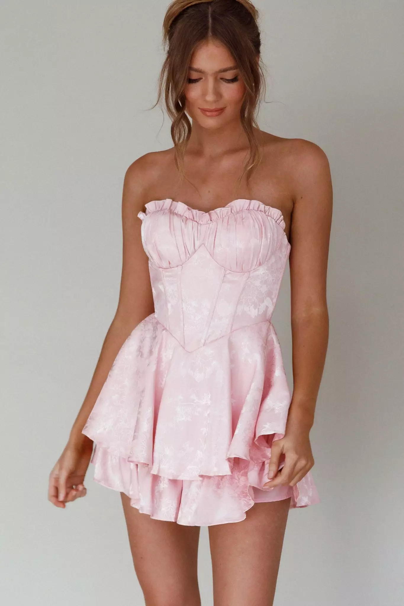 Angel Biba Paris Muse Gathered Bust Romper Pink - Image 4