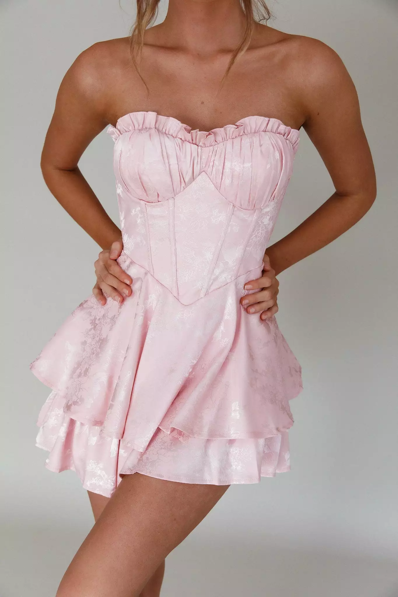 Angel Biba Paris Muse Gathered Bust Romper Pink - Image 8