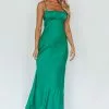 Here Comes The Sun From Above V-Back Midi Dress Forest Green