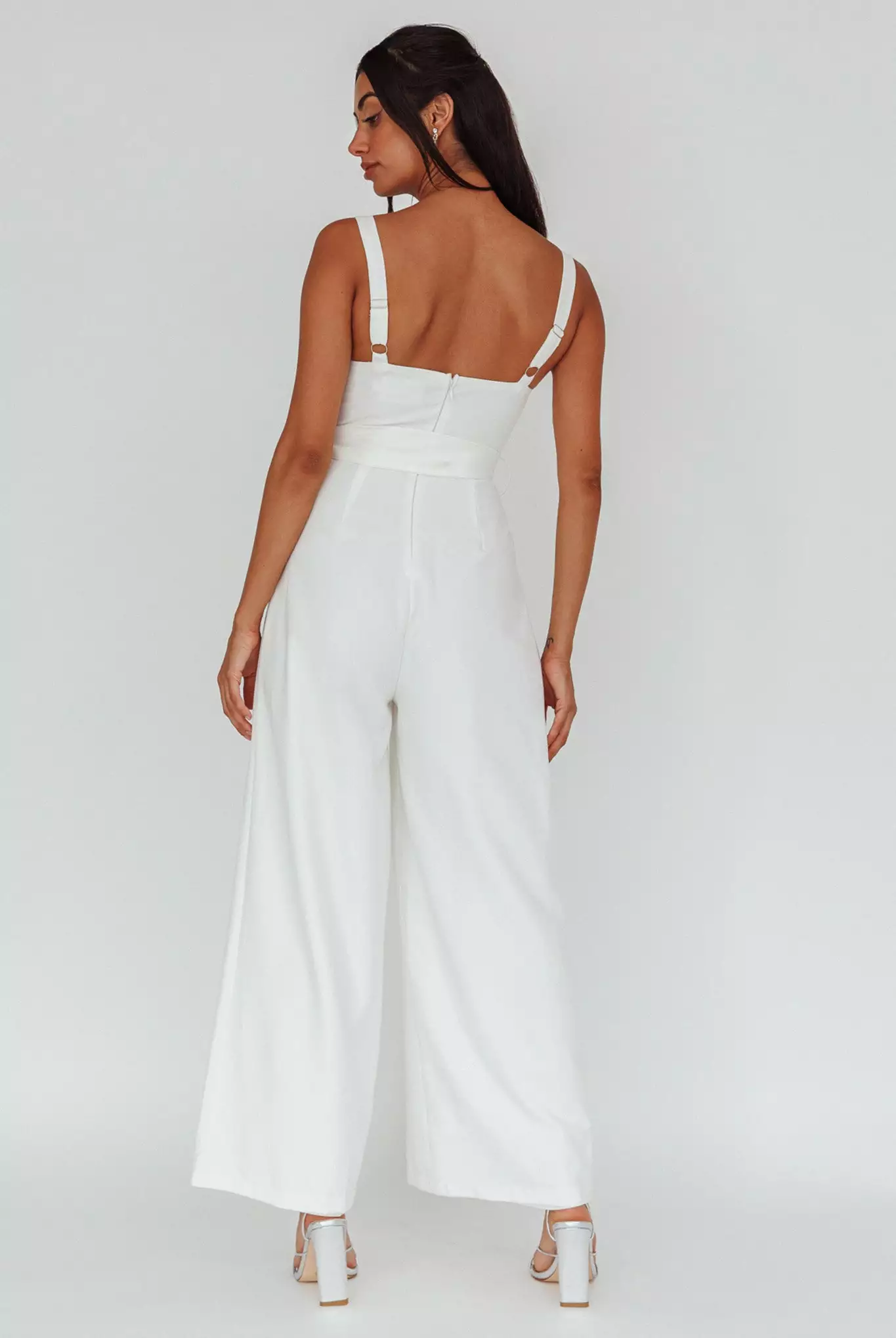 INDIKAH Colleen Waist Tie Jumpsuit White - Image 2