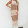Wild Thing Crochet Maxi Dress Beige