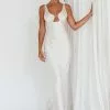 Saints + Secrets Blushing Beauty Horsebit Accent Maxi Dress Champagne