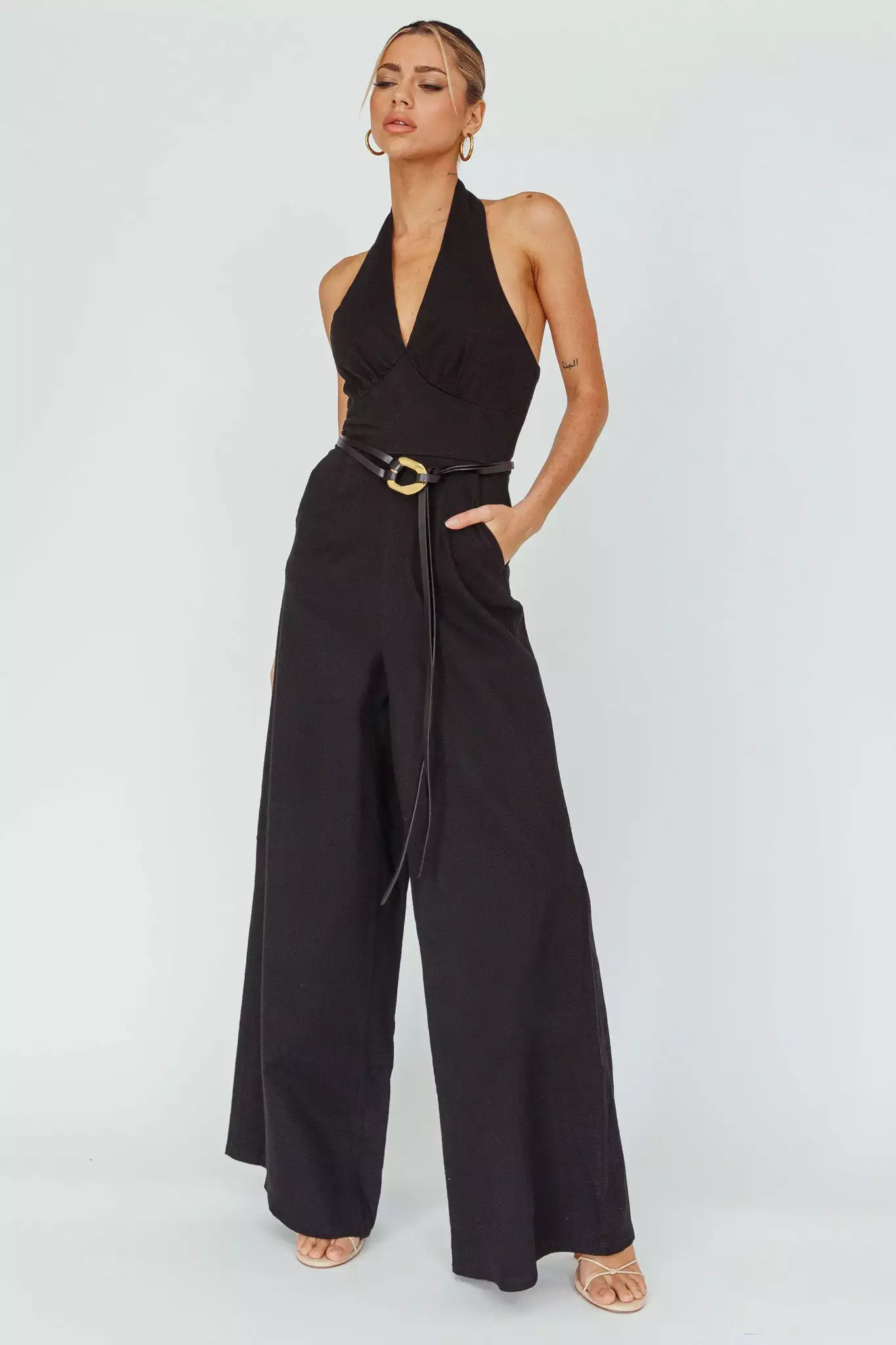 Mika&Gala Hilaria Halterneck Jumpsuit Black