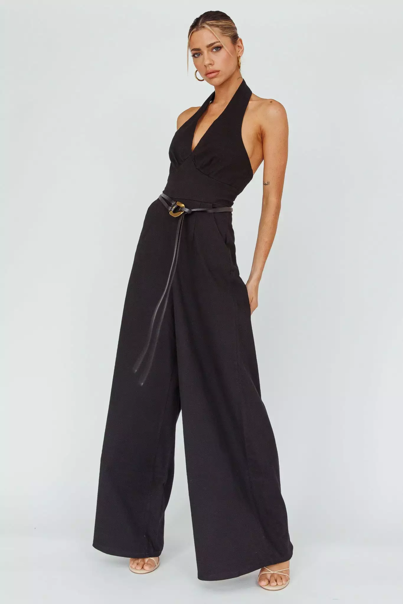 Mika&Gala Hilaria Halterneck Jumpsuit Black - Image 6