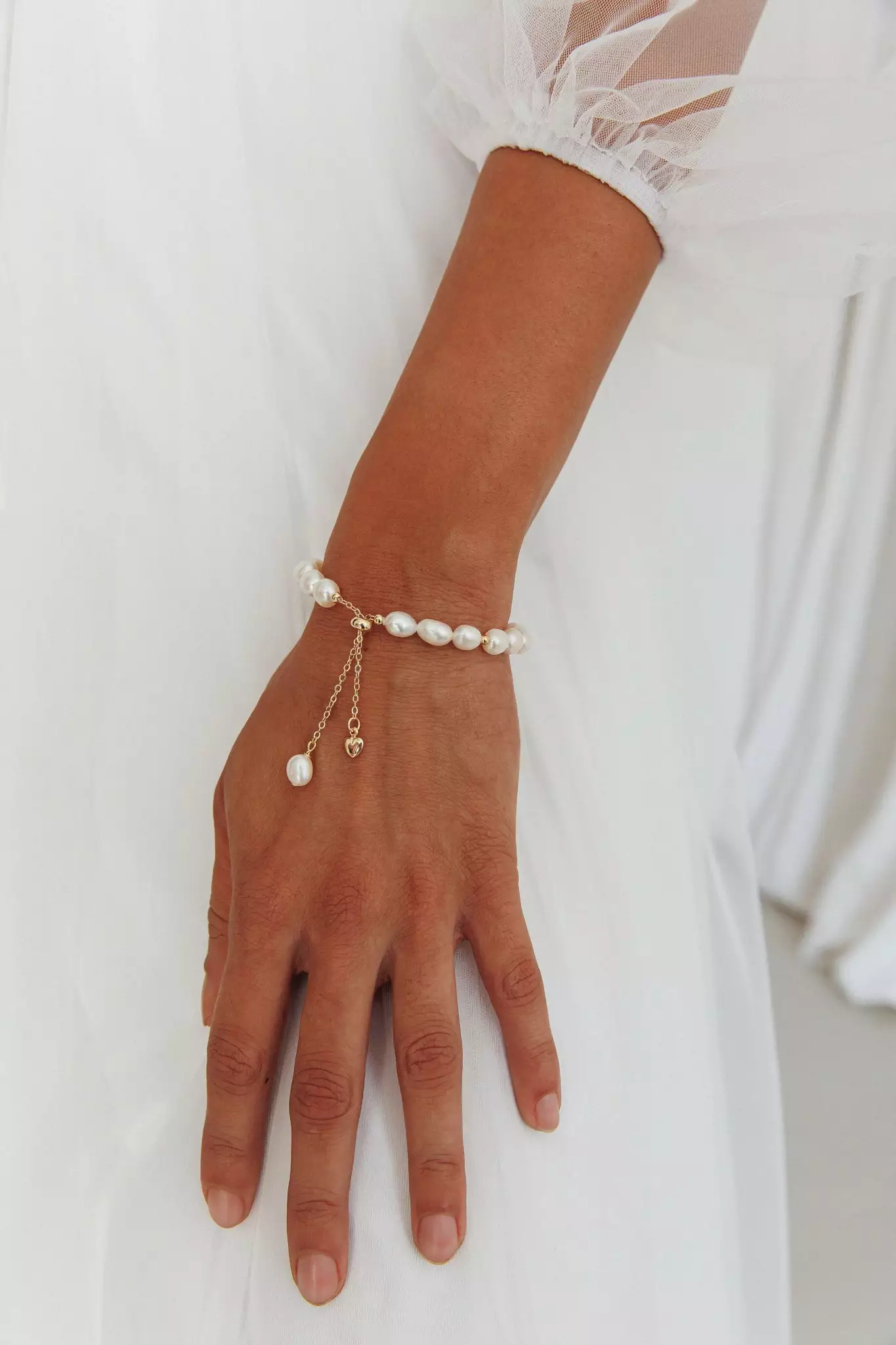 Selfie Leslie Sharie Baroque Pearl Bracelet Gold