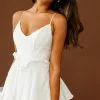 Selfie Leslie Love Language Boned Bodice Frill Waist Romper White