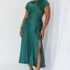 Saints + Secrets Lucinda Twist Back Midi Dress Jade