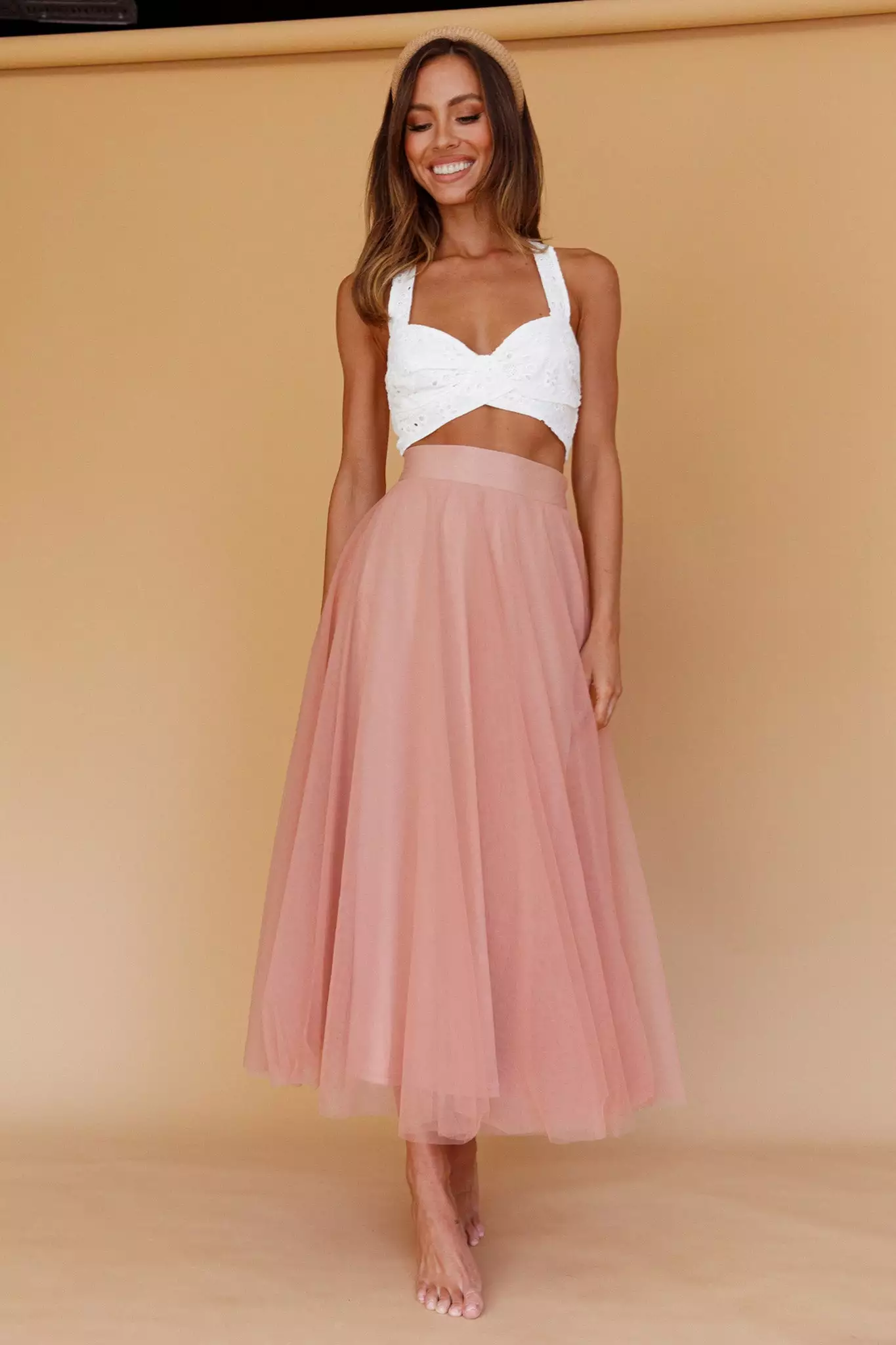 INDIKAH Samba Tied Back Eyelet Top White - Image 3