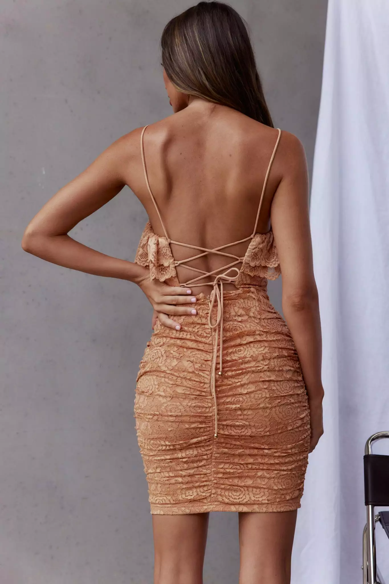 Selfie Leslie Kaari Lace Ruffle Mini Dress Mango - Image 2