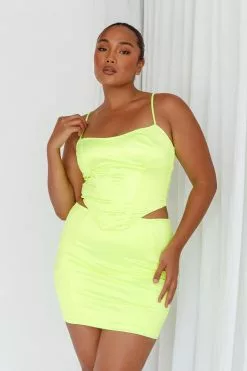 Selfie Leslie Ziggy Corset Top Electric Lemon