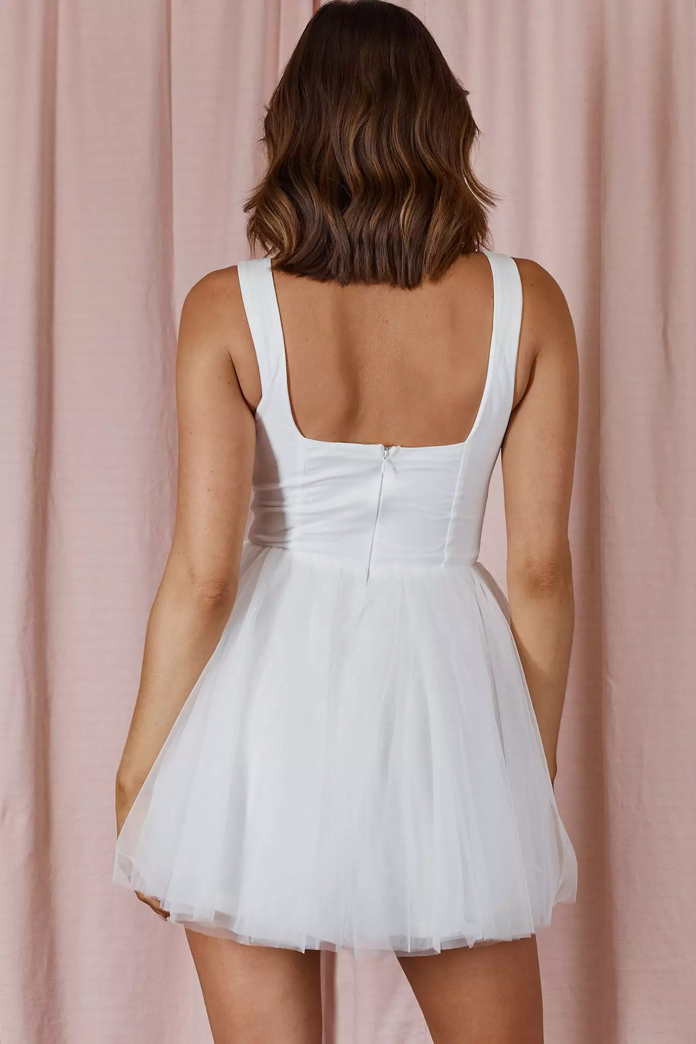 Angel Biba La Ballerine Layered Mesh Mini Dress White - Image 2