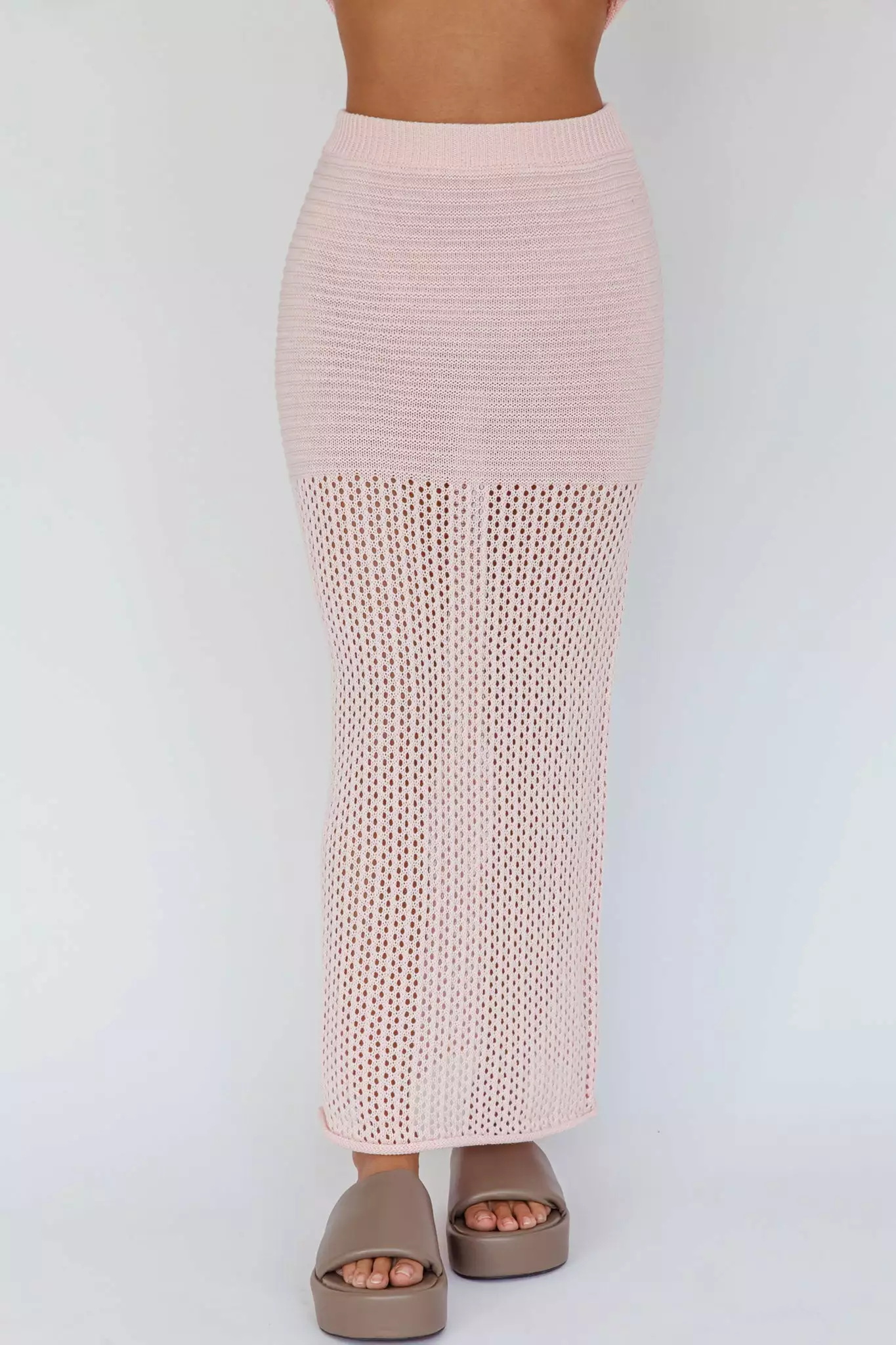 INDIKAH Bayside Crochet Maxi Skirt Pink - Image 4