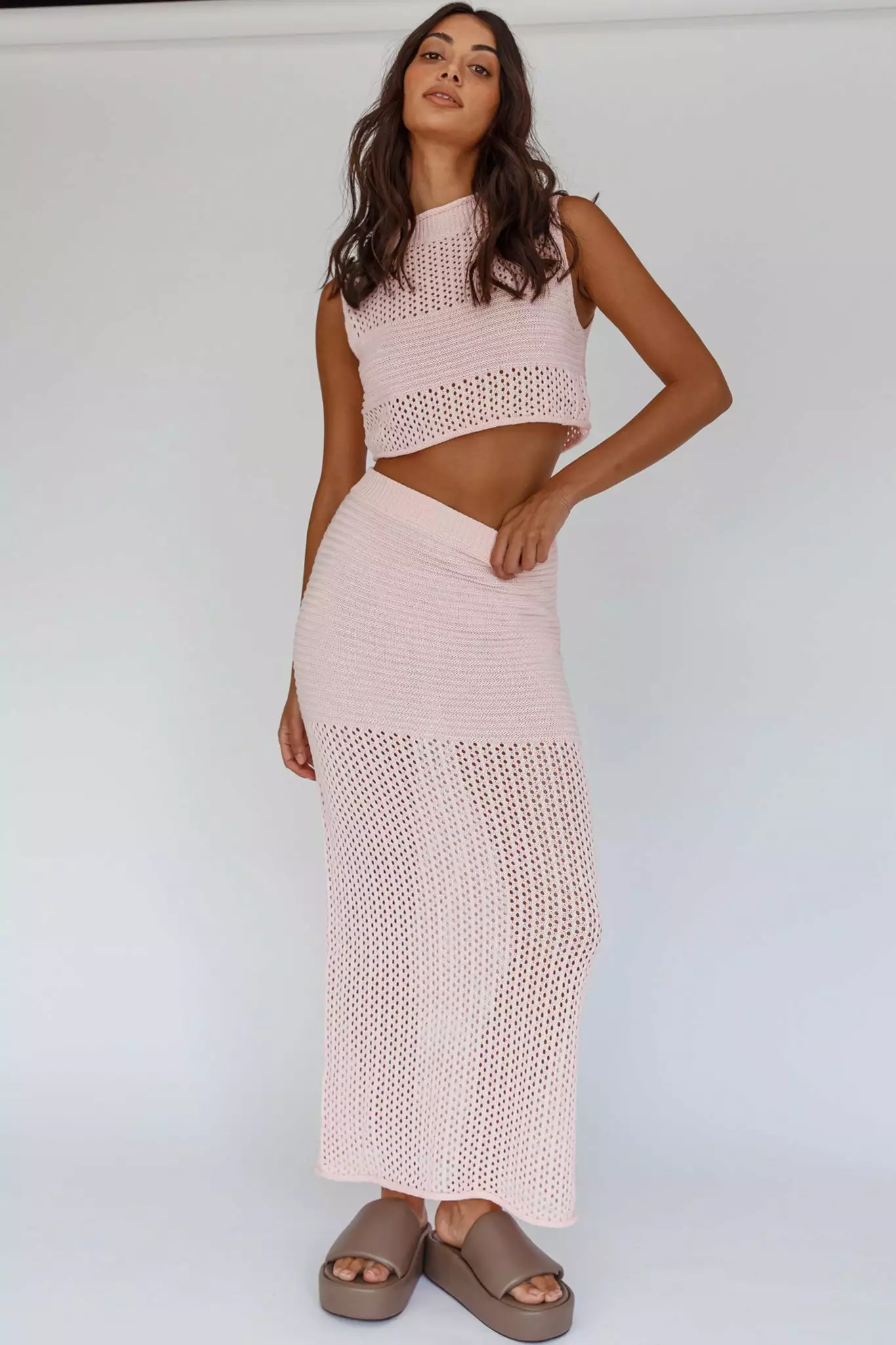 INDIKAH Bayside Sleeveless Crochet Top Pink - Image 6