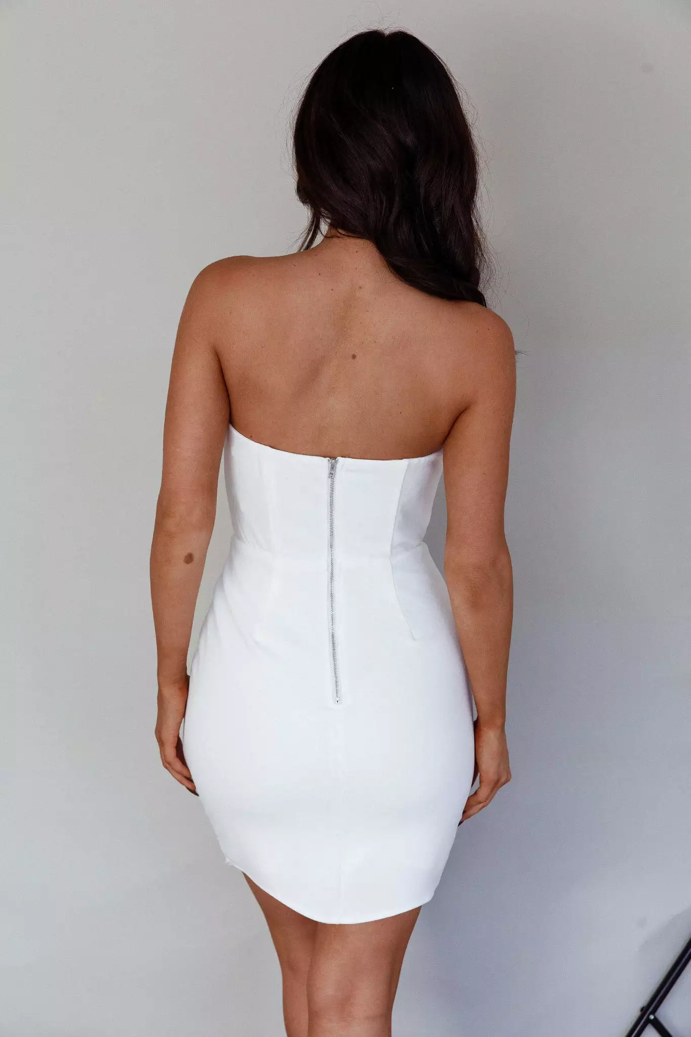 Here Comes The Sun Everlasting Love Asymmetrical Hem Mini Dress White - Image 2