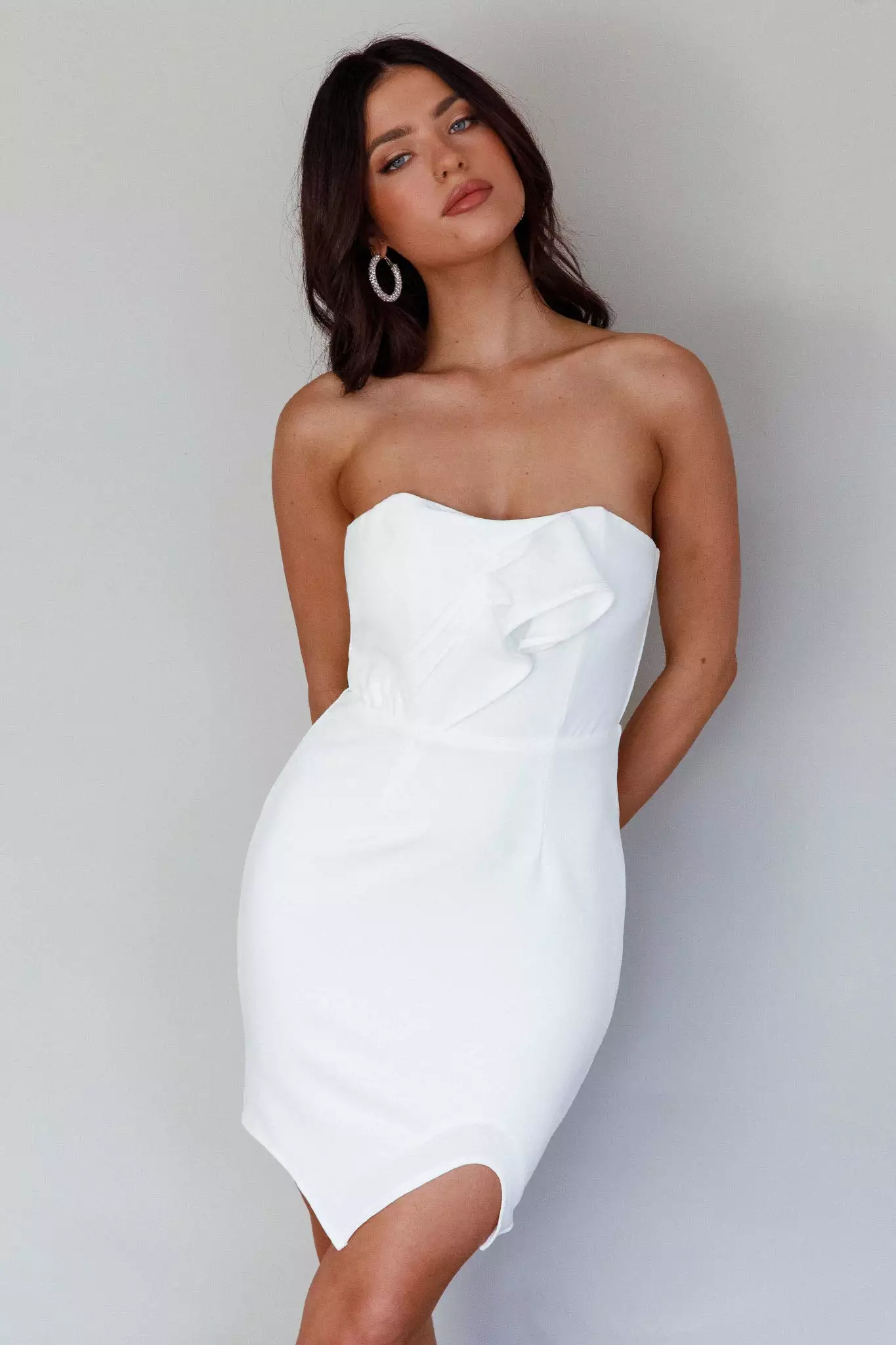 Here Comes The Sun Everlasting Love Asymmetrical Hem Mini Dress White - Image 5