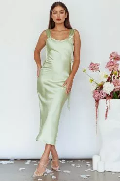 Here Comes The Sun Amielle Open Back Midi Dress Mint