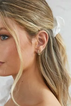 Selfie Leslie Ophelia Pearl And Crystal Earrings Gold