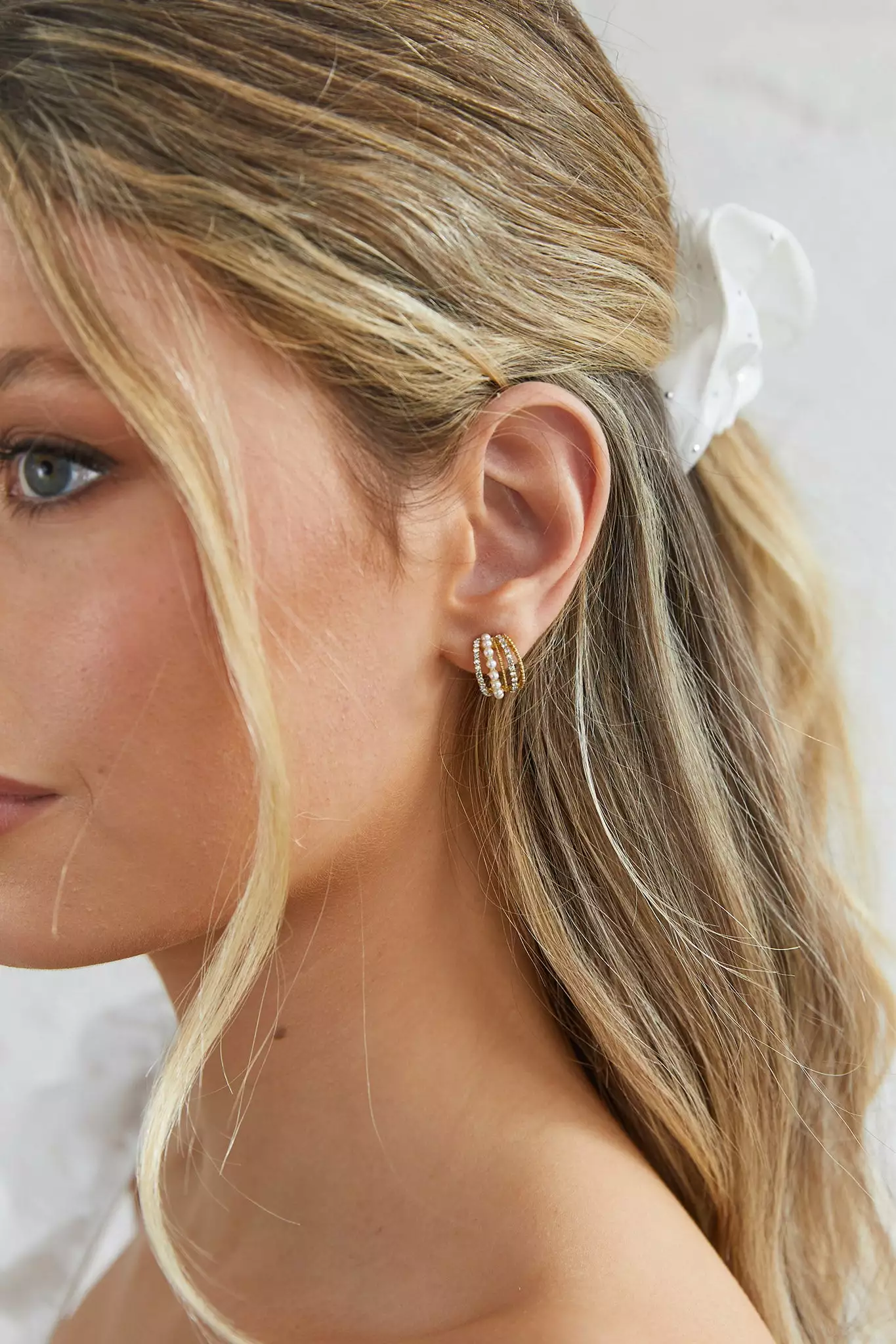 Selfie Leslie Ophelia Pearl And Crystal Earrings Gold