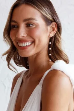 Selfie Leslie Gaia Pearl Drop Earrings Gold