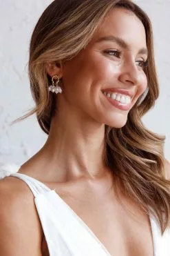 Selfie Leslie Sierra Pearl Statement Earrings Gold