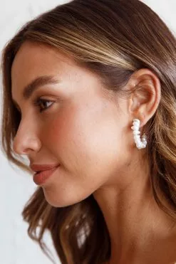 Selfie Leslie Bold Pearls Hoop Earrings Gold