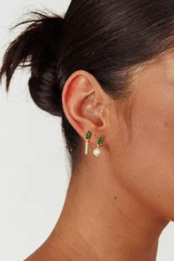 Selfie Leslie Ireland Gem & Pearl Earrings Gold