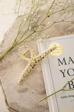 Selfie Leslie Madison Pearl Hair Clip Gold