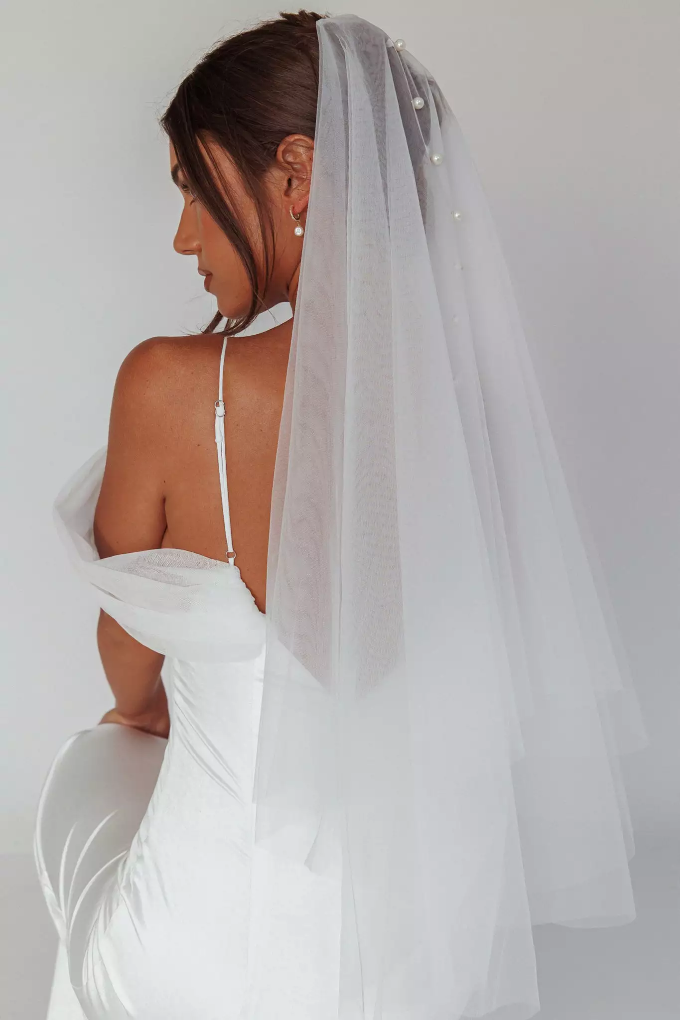 Selfie Leslie Marina Pearl Accent Veil White - Image 2
