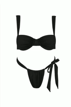 Sunday Brunch Malibu Tie Bikini Bottom Black