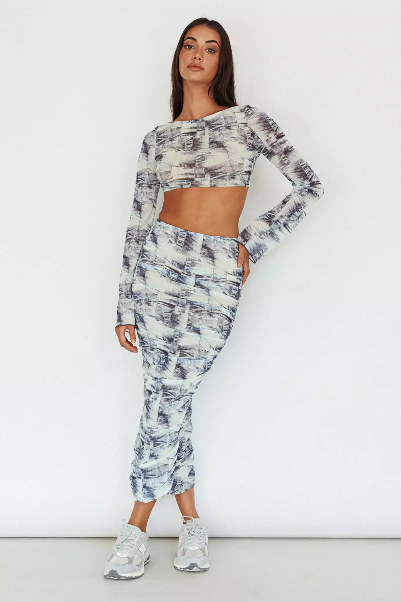 Selfie Leslie Blue Moons Strap Back Crop Top Indigo Denim - Image 5