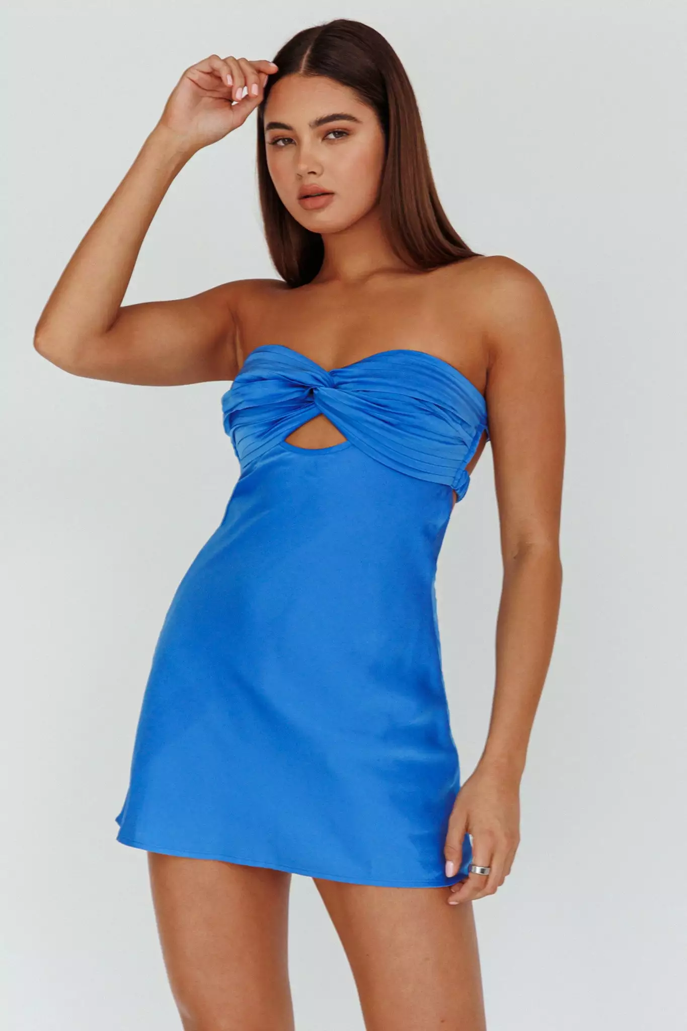 Selfie Leslie Firefly Twist Bust Mini Dress Marine Blue
