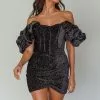 Selfie Leslie So Famous Off-Shoulder Mini Dress Black