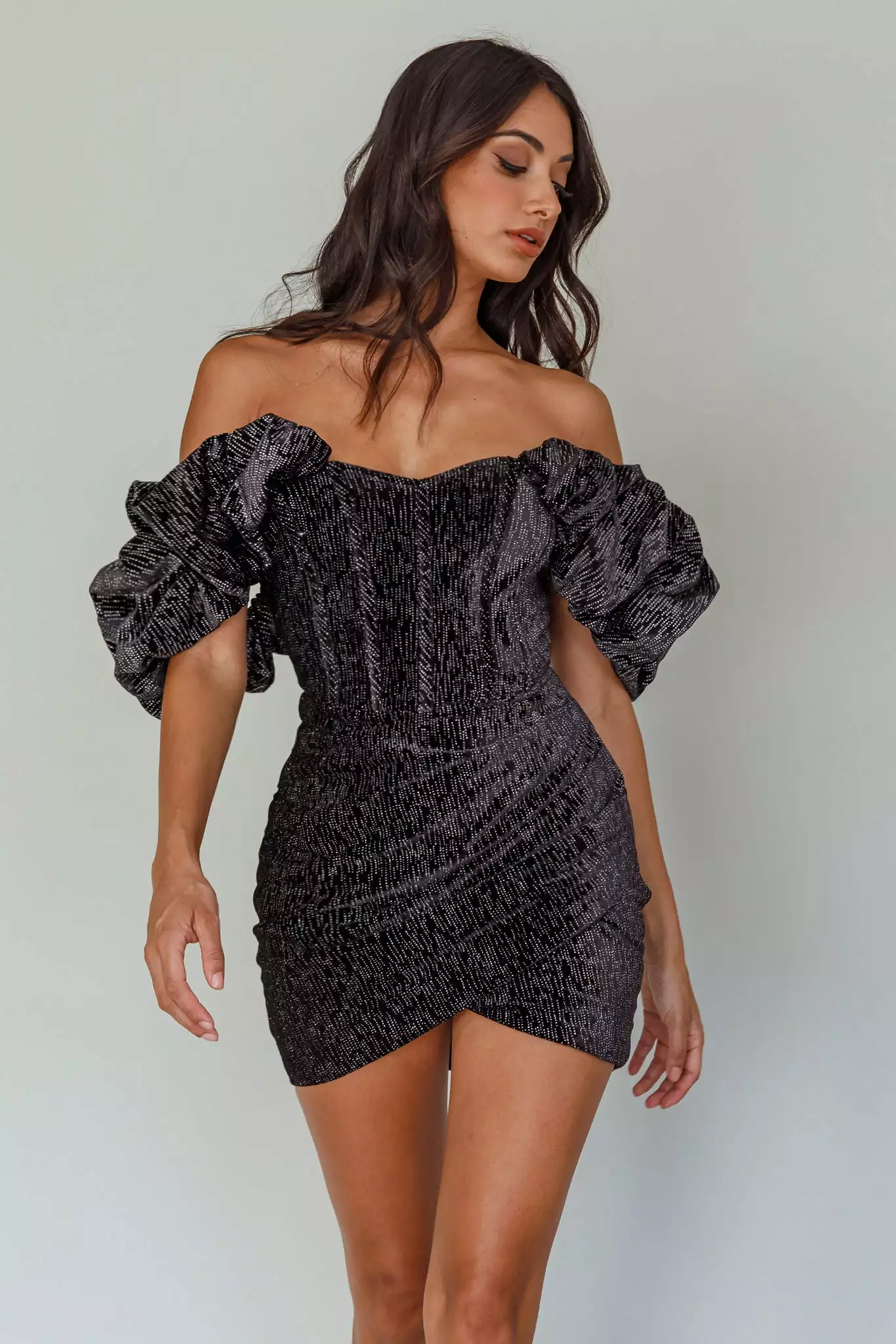 Selfie Leslie So Famous Off-Shoulder Mini Dress Black - Image 7