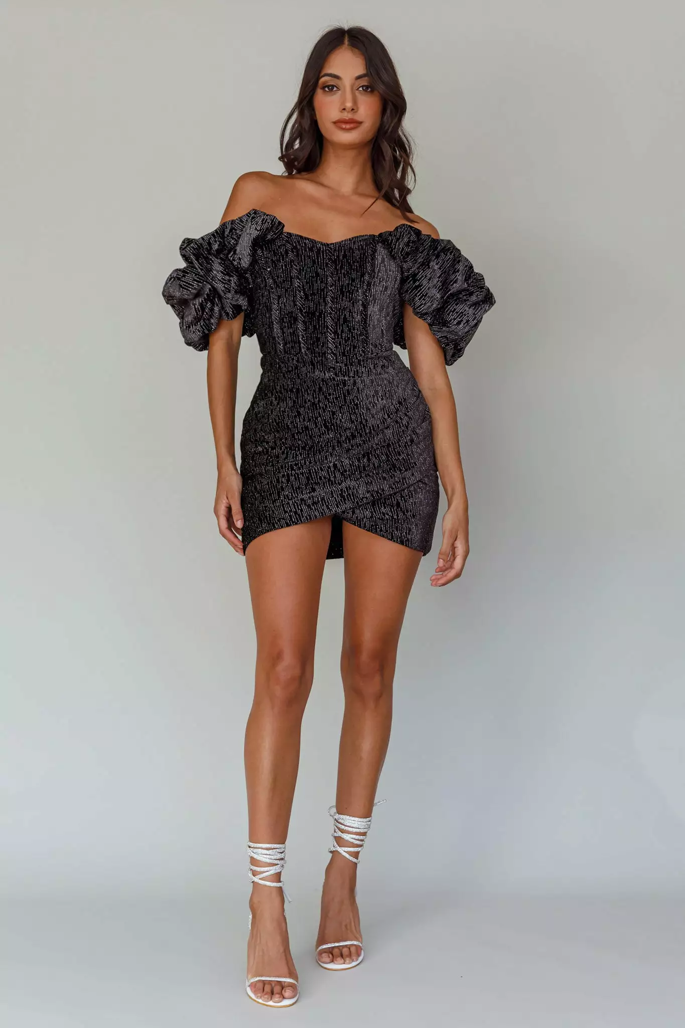 Selfie Leslie So Famous Off-Shoulder Mini Dress Black - Image 8