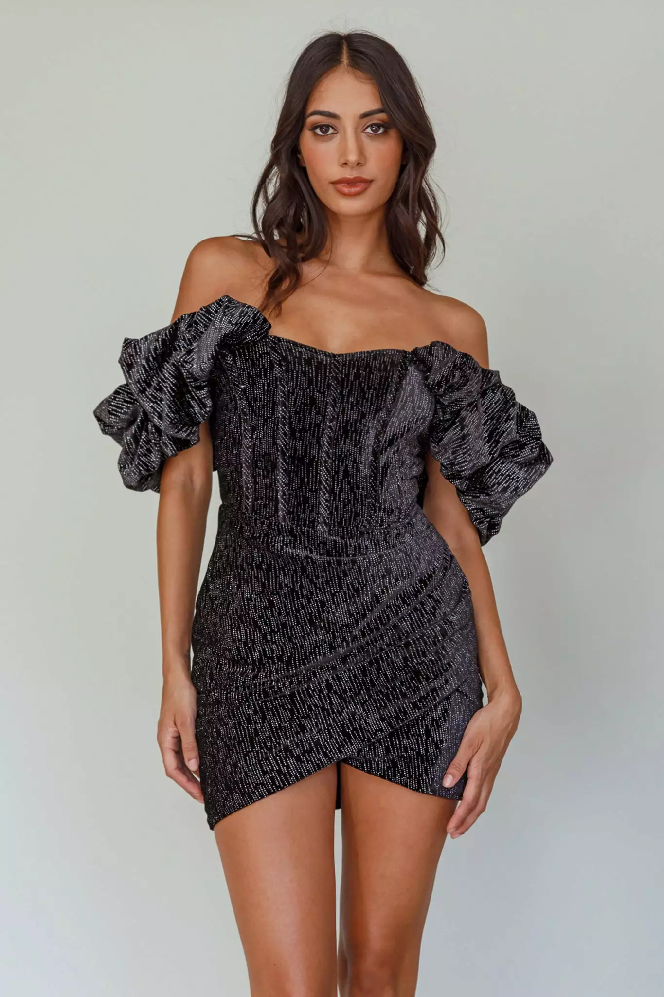 Selfie Leslie So Famous Off-Shoulder Mini Dress Black - Image 9