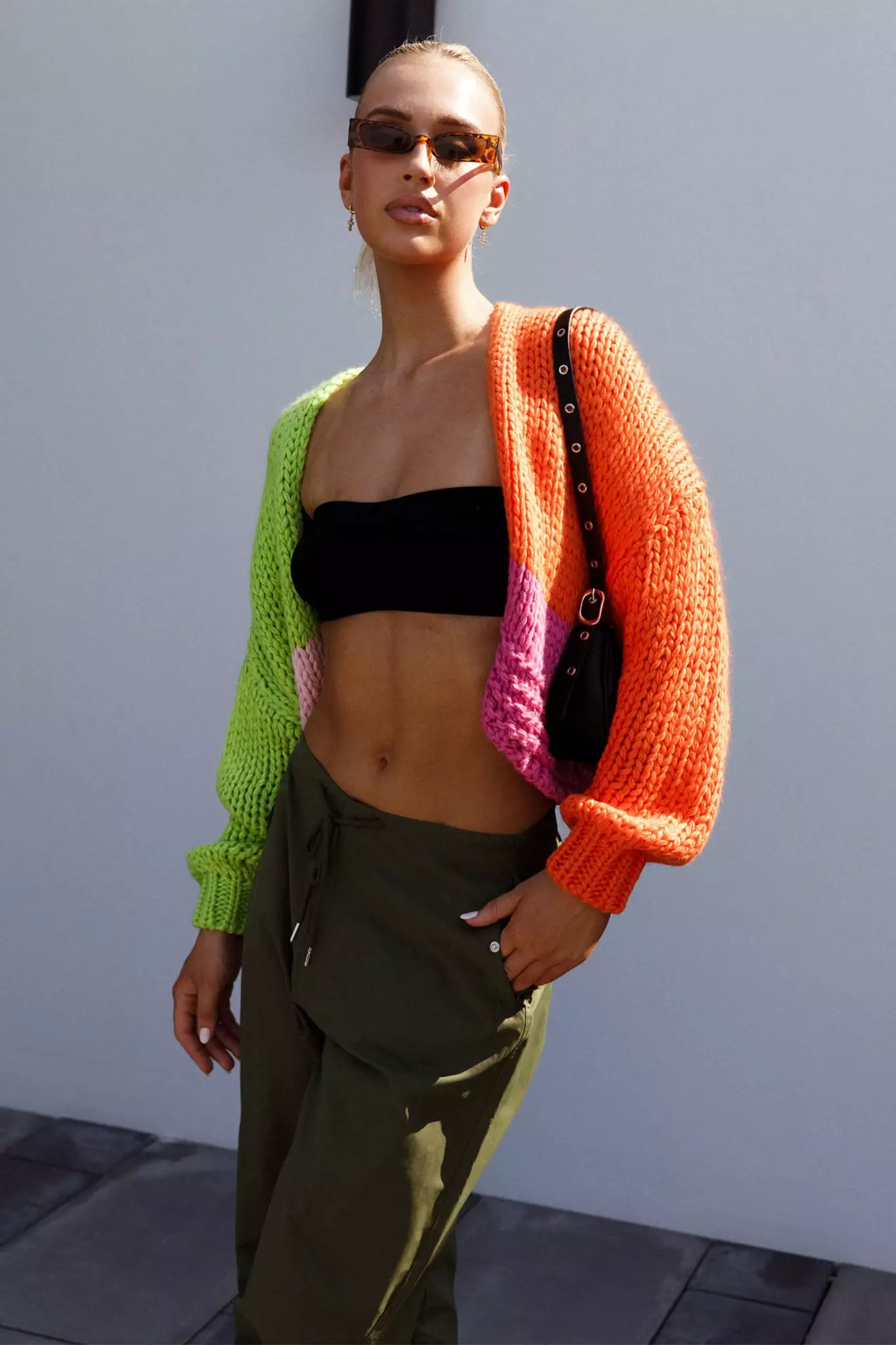 Selfie Leslie Neon Carnival Knit Cardigan Multi - Image 3