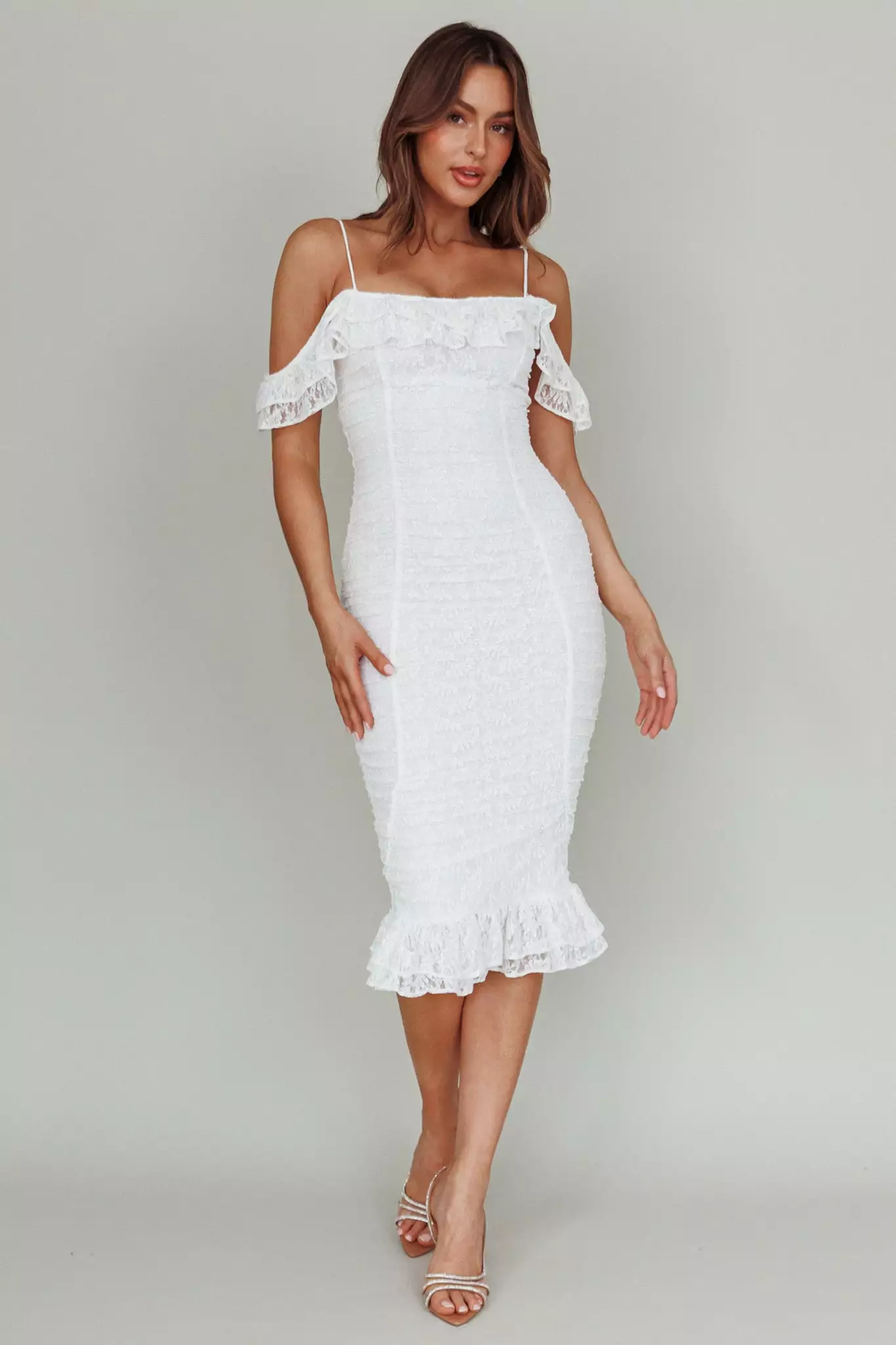 Selfie Leslie Wish Come True Lace Midi Dress White - Image 3