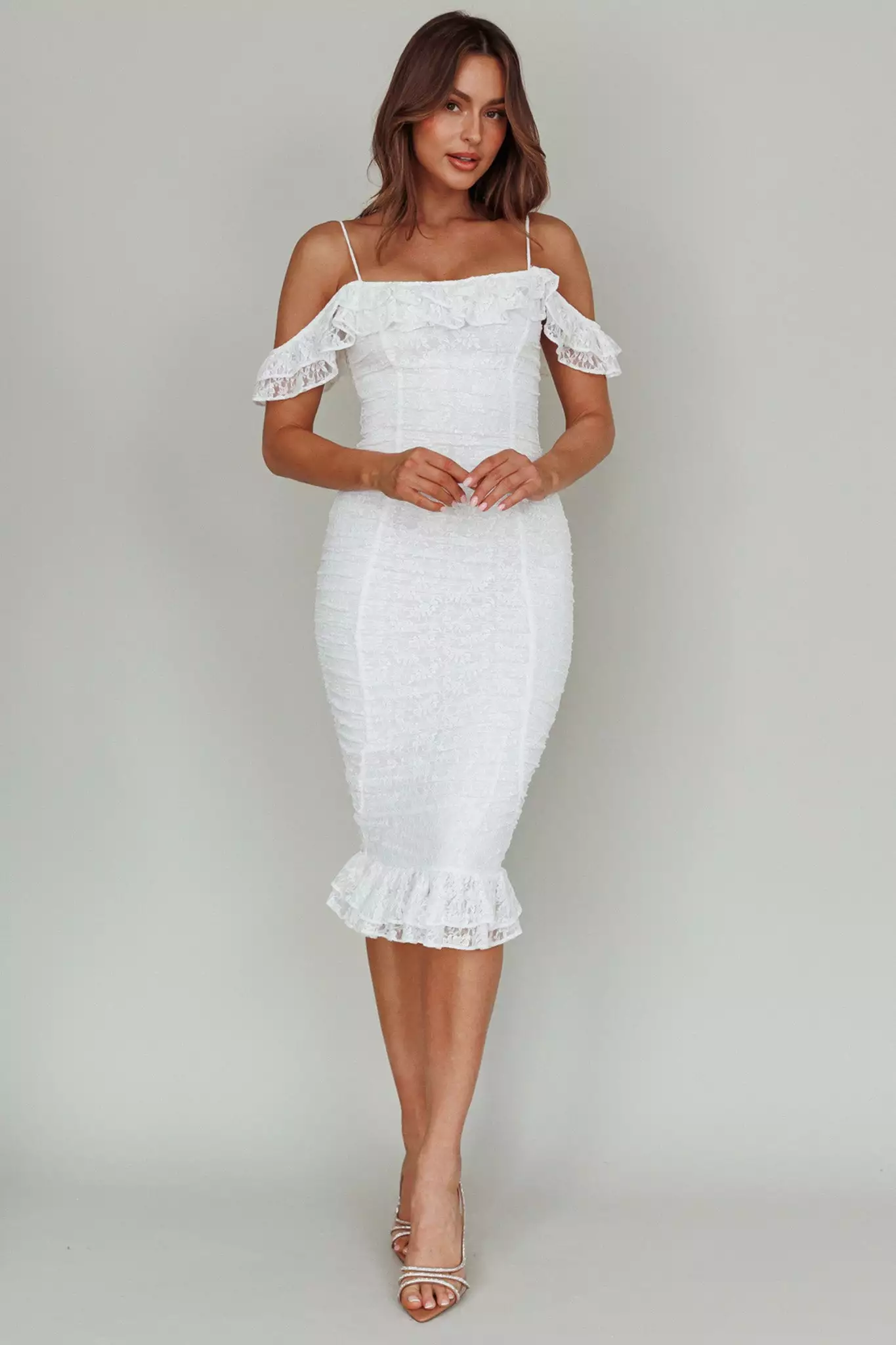 Selfie Leslie Wish Come True Lace Midi Dress White - Image 2