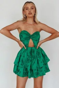Selfie Leslie Tylah Keyhole Twist Bust Mini Dress Green