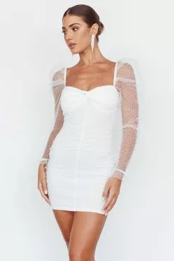 Selfie Leslie Like Lovers Hail Spot Mini Dress White