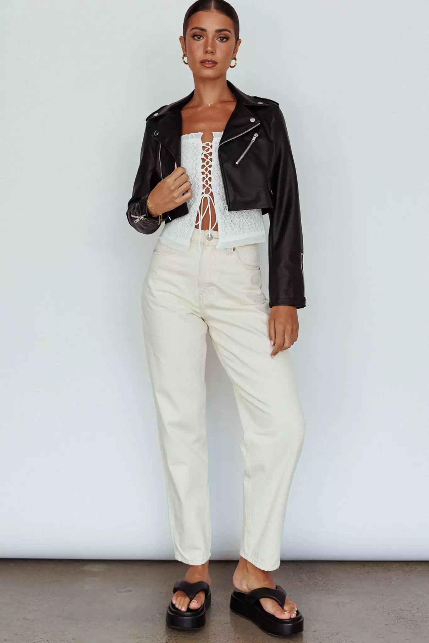 Toulouse Faux Leather Jacket Black - Image 14